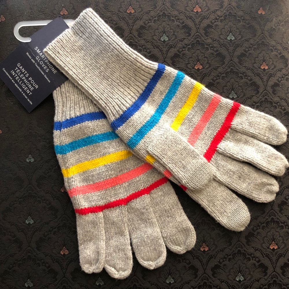 ♥️ Brand new GAP grey/striped texting gloves - Picture 2 of 5